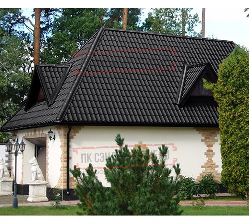 Металлочерепица Ламонтерра X RAL9005 PURMAN-0.5