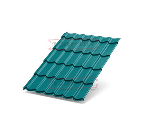 Металлочерепица Супермонтеррей RAL5021 Полиэстер-0.45