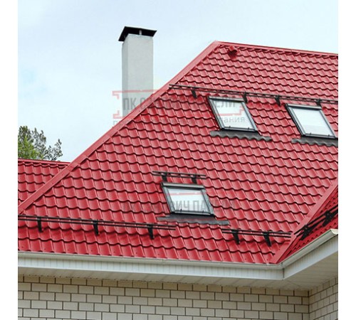 Металлочерепица Супермонтеррей RAL3020 Полиэстер-0.45