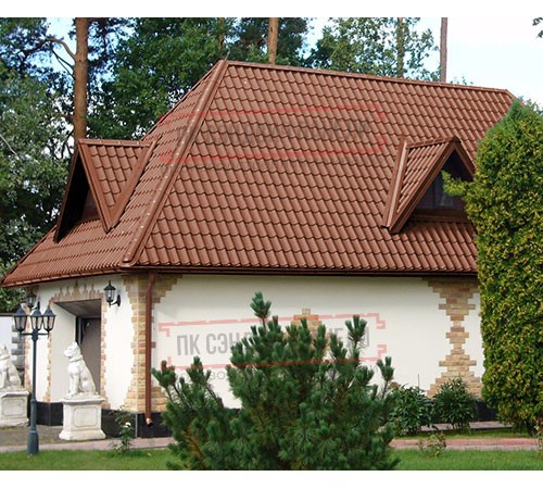 Металлочерепица Ламонтерра X RAL8004 Viking E-0.5