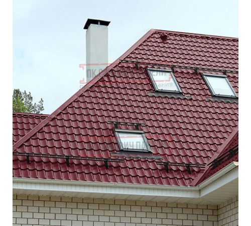 Металлочерепица Супермонтеррей RAL3005 Полиэстер-0.4