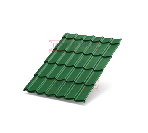Металлочерепица Супермонтеррей RAL6002 Полиэстер-0.5