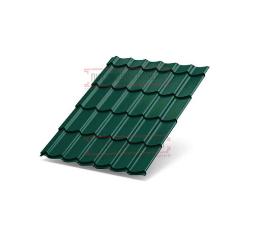 Металлочерепица Ламонтерра X RAL6005 Полиэстер-0.5