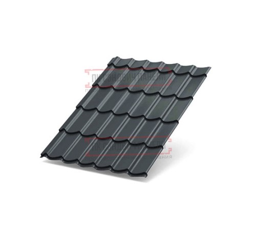 Металлочерепица Супермонтеррей RAL7024 Viking E-0.5