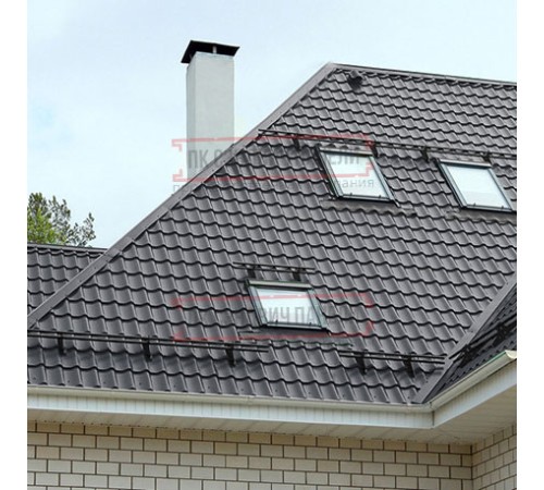 Металлочерепица Супермонтеррей RAL7024 Viking E-0.5