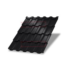 Металлочерепица Трамонтана-M RAL9005 PURMAN-0.5