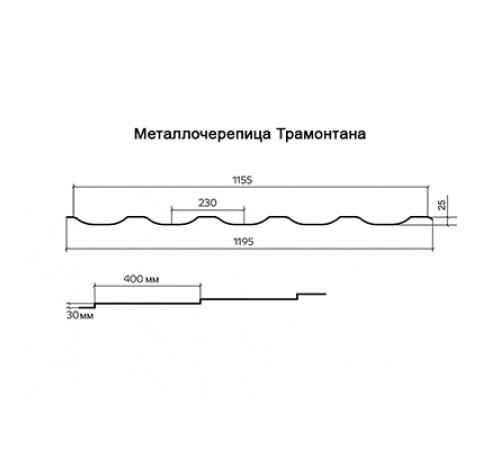 Металлочерепица Трамонтана-ML RR750 PURETAN-0.5