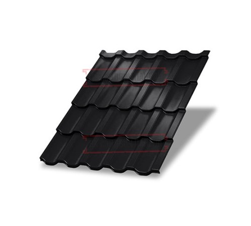 Металлочерепица Трамонтана-ML RAL9005 PURMAN-0.5