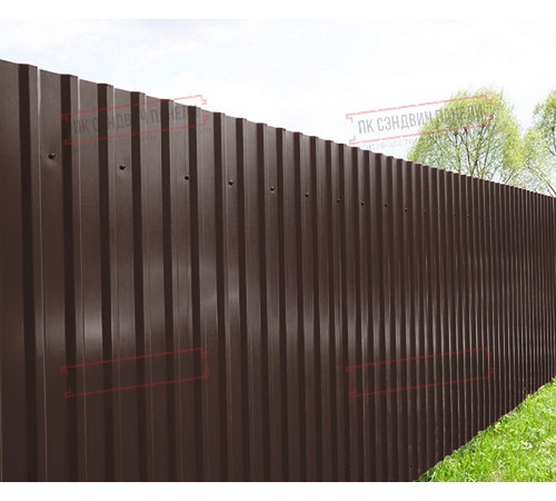 Профилированный лист МП20х1100 Полиэстер RAL-8017-0.4