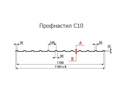 Профнастил нержавеющий С10 0.55 AISI 430