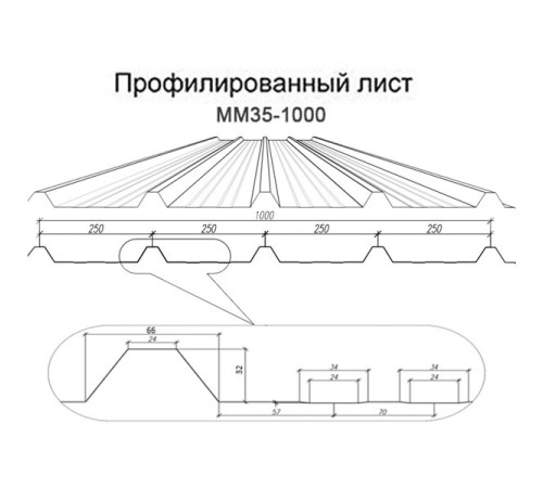 Профнастил ММ35-1000 PURMAN RAL9005-0.5