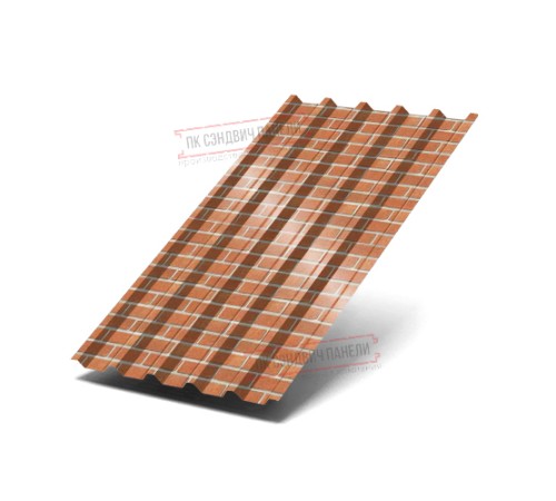 Профилированный лист С44-1000 ECOSTEEL-Кирпич-0.5