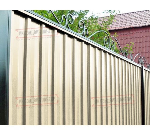 Профилированный лист С-15-1190-0.5 (с гранью) Пурал RAL 1015