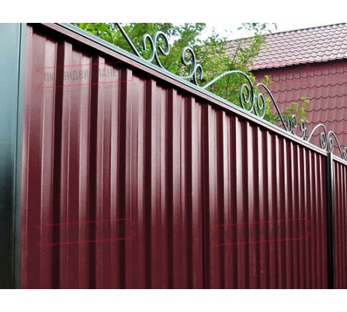 Профилированный лист С-15-1190-0.5 (с гранью) Пурал RAL 3005