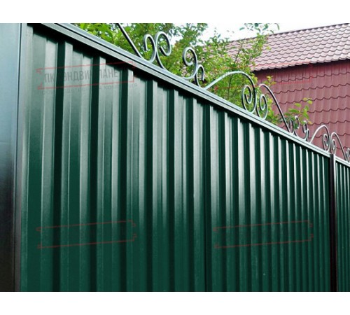 Профилированный лист С-15-1190-0.5 (с гранью) Пурал RAL 6005