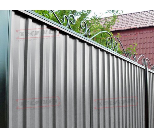 Профилированный лист С-15-1190-0.5 (с гранью) Пурал RAL 7004