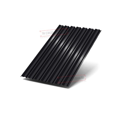 Профилированный лист С-15-1190-0.5 (с гранью) Пурал RAL 9005