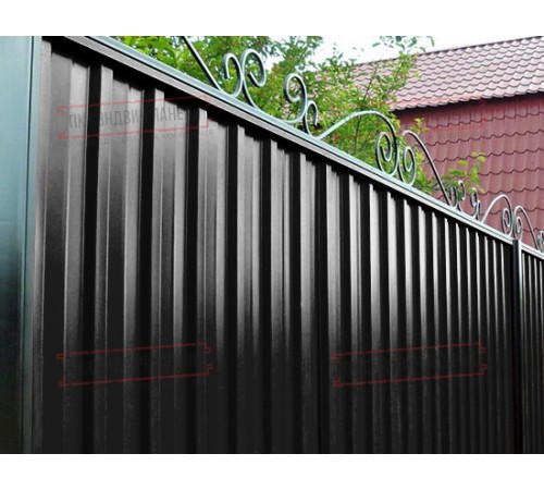 Профилированный лист С-15-1190-0.5 (с гранью) Пурал RAL 9005