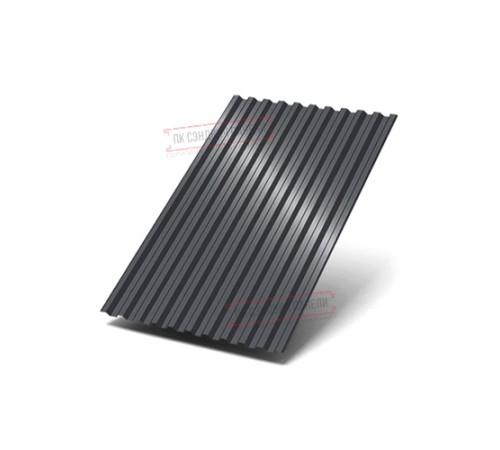 Профилированный лист C21х1000 Полиэстер RAL7024-0.45