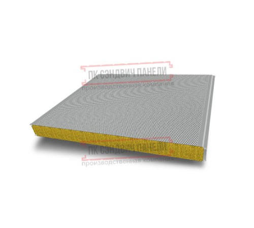 Сэндвич панели акустические стеновые с минеральной ватой, ширина 1200 мм, толщина 200 мм, 0.5/0.5, RAL9006