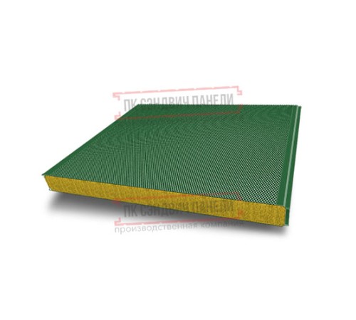 Сэндвич панели акустические стеновые с минеральной ватой, ширина 1000 мм, толщина 120 мм, 0.5/0.5, RAL6002