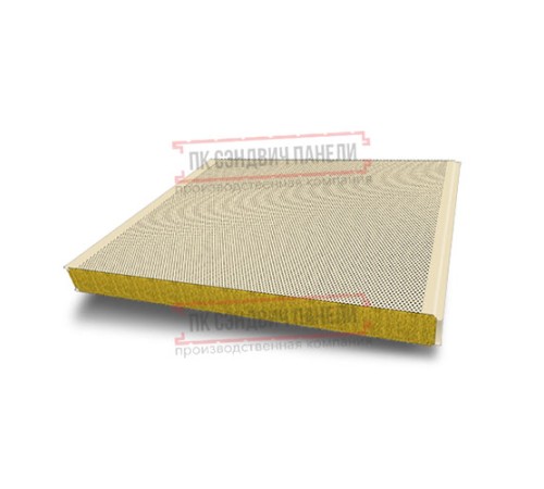 Сэндвич панели акустические стеновые с минеральной ватой, ширина 1200 мм, толщина 200 мм, 0.5/0.5, RAL1015