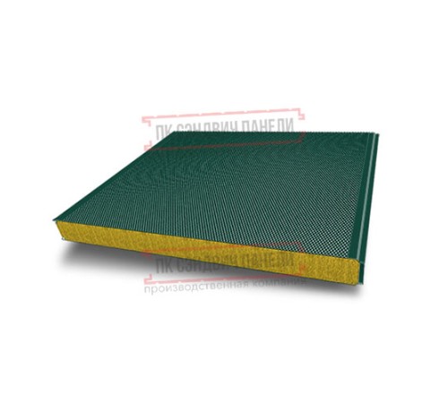 Сэндвич панели акустические стеновые с минеральной ватой, ширина 1000 мм, толщина 200 мм, 0.5/0.5, RAL6005