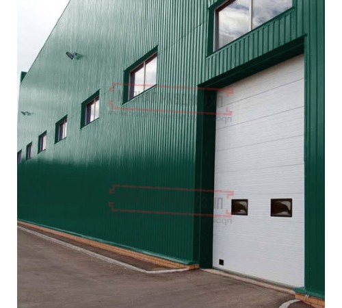 Сэндвич панели акустические стеновые с минеральной ватой, ширина 1000 мм, толщина 200 мм, 0.5/0.5, RAL6005