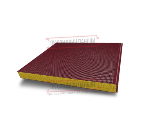 Сэндвич панели акустические стеновые с минеральной ватой, ширина 1000 мм, толщина 100 мм, 0.5/0.5, RAL3005