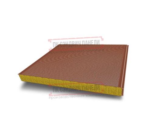 Сэндвич панели акустические стеновые с минеральной ватой, ширина 1200 мм, толщина 60 мм, 0.5/0.5, RAL8004