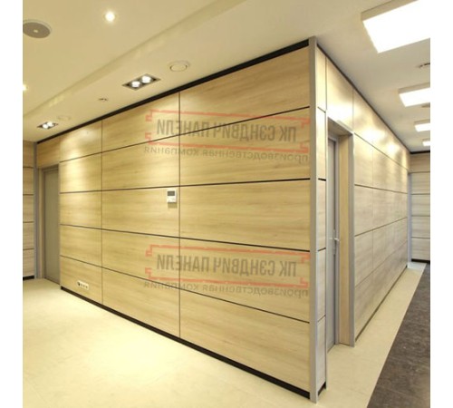 Сэндвич панели акустические стеновые с минеральной ватой, ширина 1000 мм, толщина 250 мм, 0.5/0.5, RAL3009