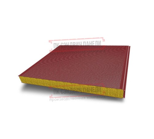 Сэндвич панели акустические стеновые с минеральной ватой, ширина 1000 мм, толщина 60 мм, 0.5/0.5, RAL3011