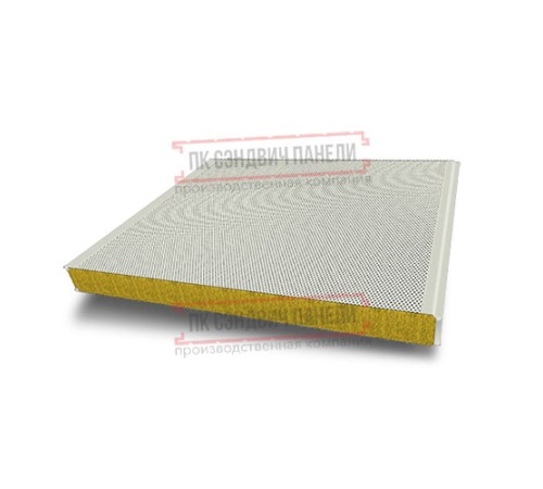 Сэндвич панели акустические стеновые с минеральной ватой, ширина 1000 мм, толщина 150 мм, 0.5/0.5, RAL9002