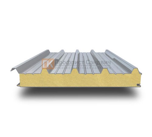 Кровельные алюминиевые сэндвич панели с пенополиуретаном, ширина 1000 мм, толщина 100 мм, 0.5/0.5