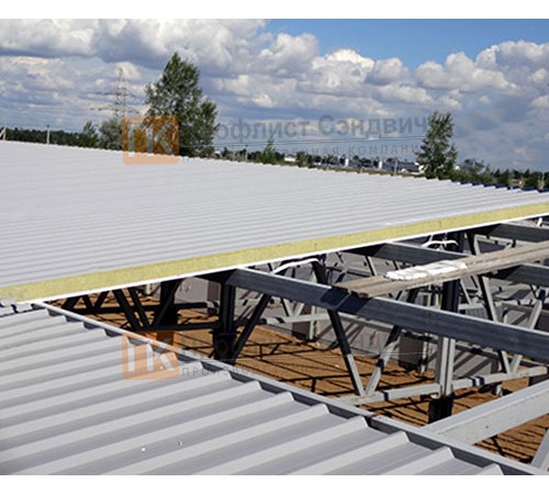 Алюминиевые сэндвич-панели кровельные с пенополиизоциануратом, ширина 1200 мм, толщина 30 мм, 0.5/0.5