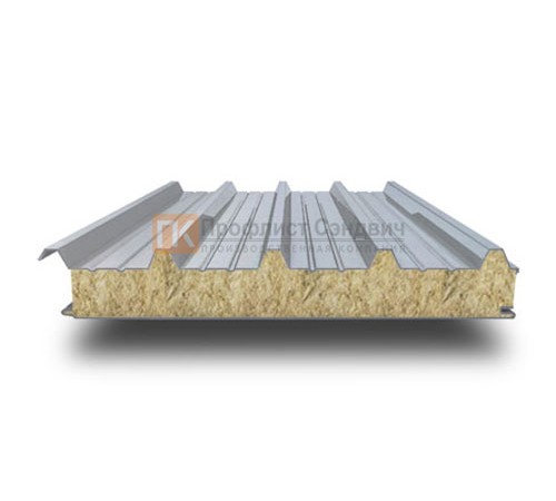 Алюминиевые сэндвич-панели кровельные с минеральной ватой, ширина 1000 мм, толщина 40 мм, 0.5/0.5