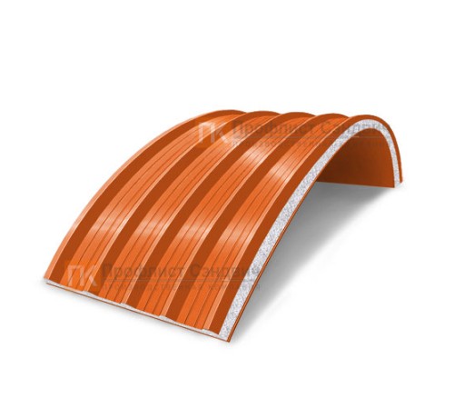 Сэндвич-панели арочные с пенополистиролом, ширина 1000 мм, толщина 250 мм, 0.5/0.5, RAL2004