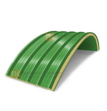 Сэндвич-панели арочные с пенополиизоциануратом, ширина 1000 мм, толщина 100 мм, 0.5/0.5, RAL6018