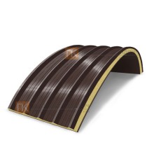 Сэндвич-панели арочные с пенополиуретаном, ширина 1000 мм, толщина 100 мм, 0.5/0.5, RAL8017