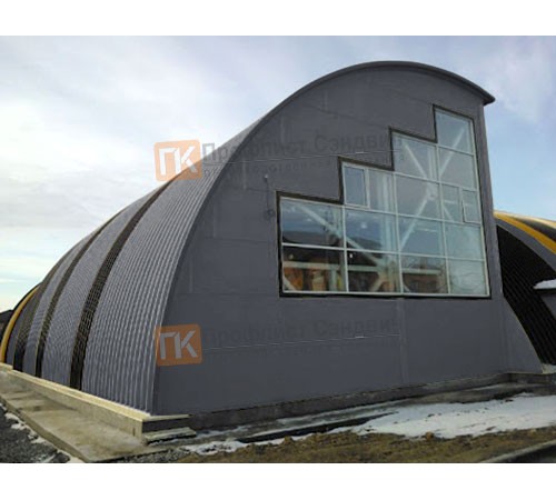 Сэндвич-панели арочные с пенополиизоциануратом, ширина 1000 мм, толщина 60 мм, 0.5/0.5, RAL7024