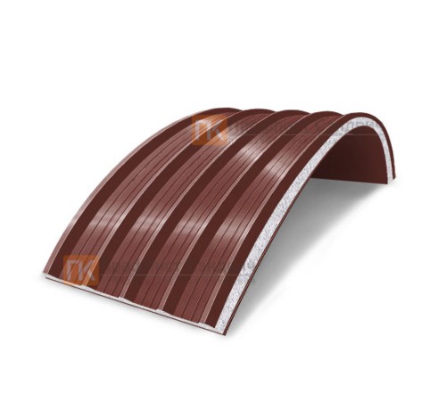 Сэндвич-панели арочные с пенополистиролом, ширина 1200 мм, толщина 60 мм, 0.5/0.5, RAL3009