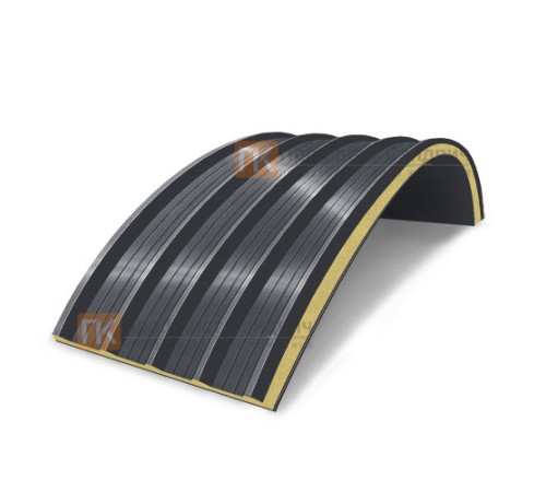 Сэндвич-панели арочные с пенополиизоциануратом, ширина 1000 мм, толщина 100 мм, 0.5/0.5, RAL7024