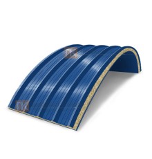 Сэндвич-панели арочные с минеральной ватой, ширина 1200 мм, толщина 150 мм, 0.5/0.5, RAL5005