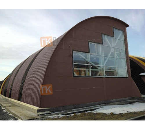 Сэндвич-панели арочные с пенополистиролом, ширина 1000 мм, толщина 200 мм, 0.5/0.5, RAL8017