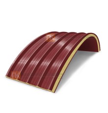 Сэндвич-панели арочные с пенополиизоциануратом, ширина 1000 мм, толщина 100 мм, 0.5/0.5, RAL3011