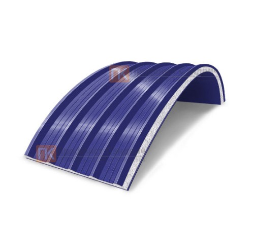 Сэндвич-панели арочные с пенополистиролом, ширина 1200 мм, толщина 120 мм, 0.5/0.5, RAL5002