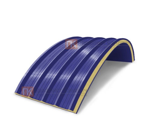 Сэндвич-панели арочные с пенополиуретаном, ширина 1200 мм, толщина 60 мм, 0.5/0.5, RAL5002