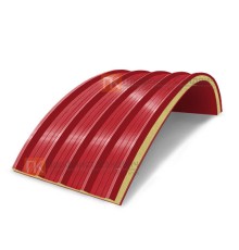 Сэндвич-панели арочные с пенополиизоциануратом, ширина 1200 мм, толщина 50 мм, 0.5/0.5, RAL3020