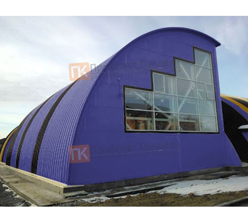 Сэндвич-панели арочные с пенополиизоциануратом, ширина 1200 мм, толщина 60 мм, 0.5/0.5, RAL5002