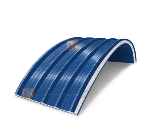 Сэндвич-панели арочные с пенополистиролом, ширина 1200 мм, толщина 250 мм, 0.5/0.5, RAL5005